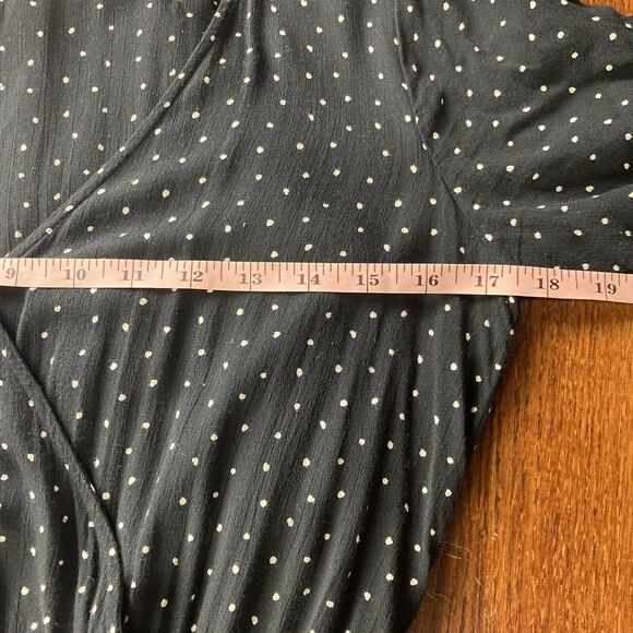 Lucky Brand Black & White Polka Dot Surplice A-Line Dress Size Small Retro EUC - Picture 9 of 9